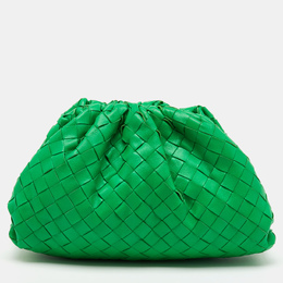 Bottega Veneta: Зелёная косметичка  Intrecciato