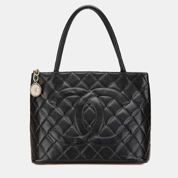 Chanel: Чёрная сумка-шоппер 