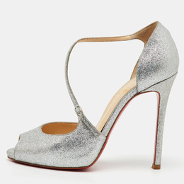 Christian Louboutin: Серебристые босоножки 