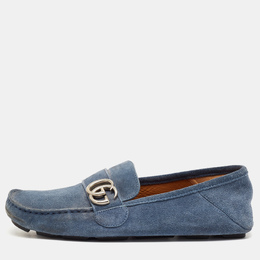 Gucci: Голубые мокасины  Double G