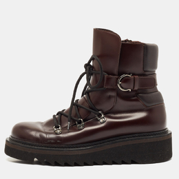 Salvatore Ferragamo: Бордовые ботинки 