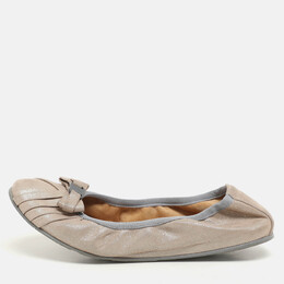 Salvatore Ferragamo: Бежевые балетки  Vara Bow