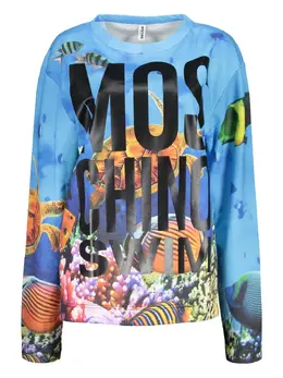 Moschino: Голубой свитшот 