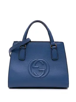 Gucci Pre-Owned: Голубая сумка-шоппер 