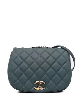 CHANEL Pre-Owned: Голубая сумка через плечо 