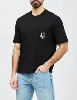 ARMANI EXCHANGE: Чорні футболки 