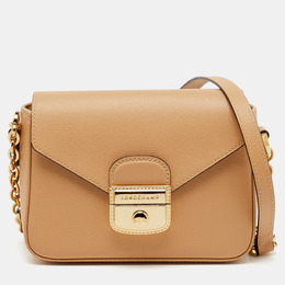 Longchamp: Бежевая сумка через плечо  Le Pliage