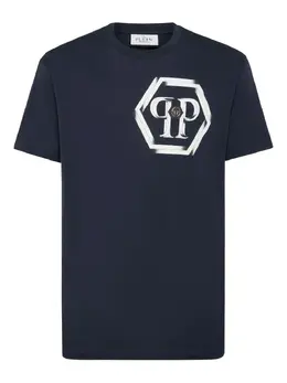 Philipp Plein: Голубая футболка  Hexagon