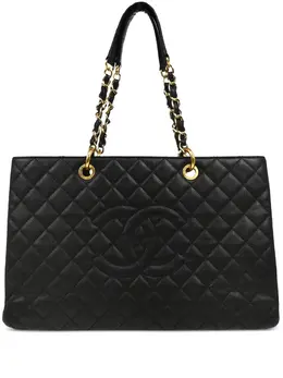 CHANEL Pre-Owned: Чёрная сумка-шоппер 
