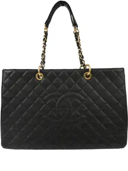CHANEL Pre-Owned: Чёрная сумка-шоппер 