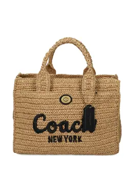 Coach: Бежевая сумка-шоппер 