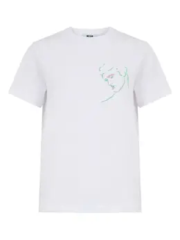 MSGM: Белая футболка 