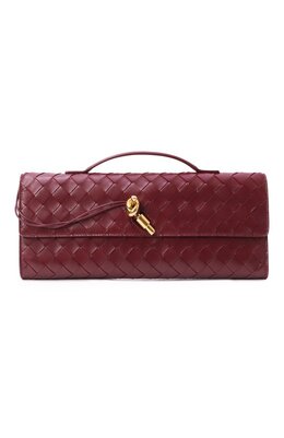 Bottega Veneta: Бордовый клатч 