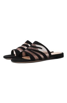 Gianvito Rossi: Чёрные шлёпанцы 