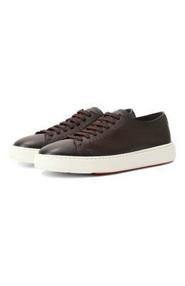Santoni: Коричневые кеды  Cleanic