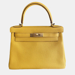 Hermes: Жёлтая сумка на руку  Kelly 28