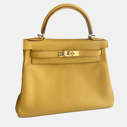 Hermes: Жёлтая сумка на руку  Kelly 28