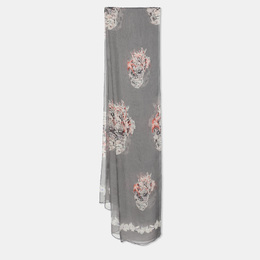 Alexander McQueen: Шарф  Skull с принтом