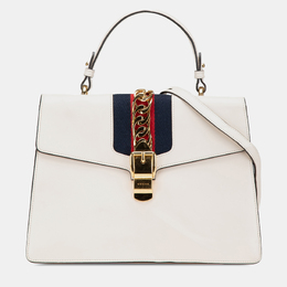 Gucci: Белая сумка на руку  Sylvie