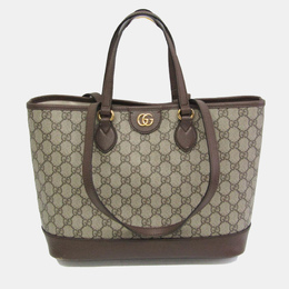 Gucci: Бежевая сумка-шоппер  GG Supreme