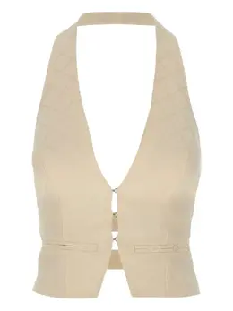 Elisabetta Franchi: Бежевый топ 