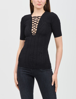ELISABETTA FRANCHI: Чёрная футболка 