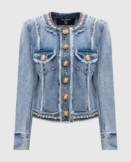 Balmain: Голубая куртка 