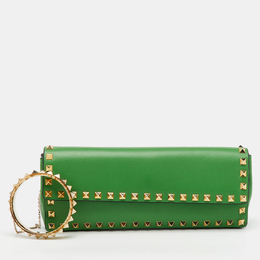 Valentino: Зелёный браслет  Rockstud