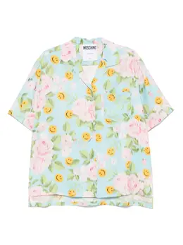 Moschino: Шёлковая рубашка  Smiley