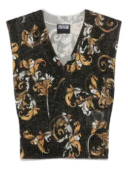 Versace Jeans Couture: Чёрный топ 