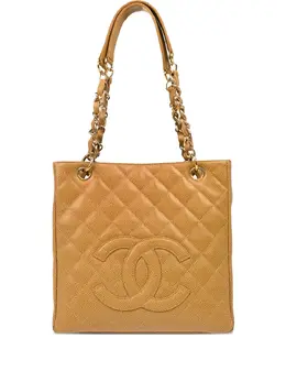 CHANEL Pre-Owned: Бежевая сумка-шоппер 