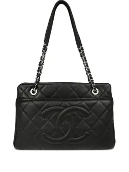 CHANEL Pre-Owned: Чёрная сумка-шоппер 