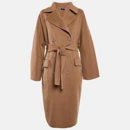 Elisabetta Franchi: Бежевое пальто 
