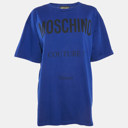 Moschino Couture: Голубая футболка 