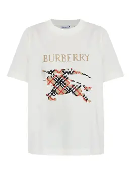 Burberry: Белая футболка 