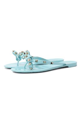 Valentino: Голубые шлёпанцы  Rockstud