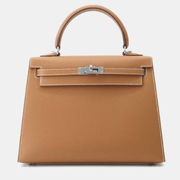 Hermes: Коричневая сумка-шоппер  Kelly 25