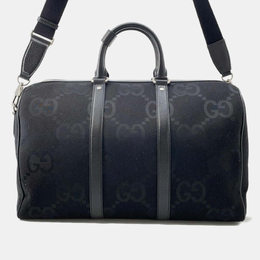 Gucci: Чёрная спортивная сумка  GG