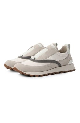 Brunello Cucinelli: Серые кроссовки 