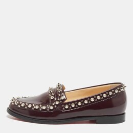 Christian Louboutin: Бордовые мокасины 