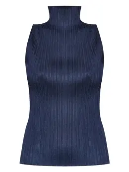 Pleats Please Issey Miyake: Синий топ 