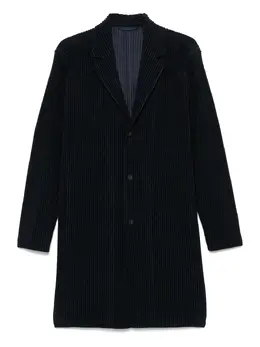 Homme Plissé Issey Miyake: Синее пальто 
