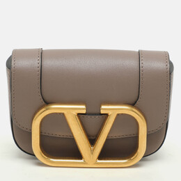 Valentino: Бежевая поясная сумка  SuperVee