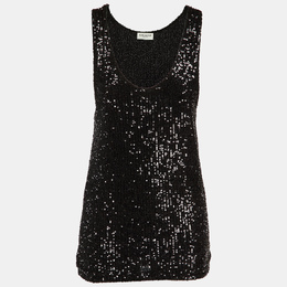 Saint Laurent Paris: Чёрная майка 