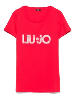 LIU JO: Футболка со стразами 