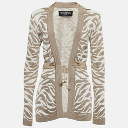 Balmain: Бежевый кардиган 