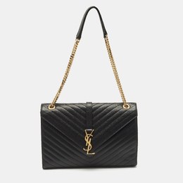 Saint Laurent Paris: Чёрная сумка  Monogram Envelope