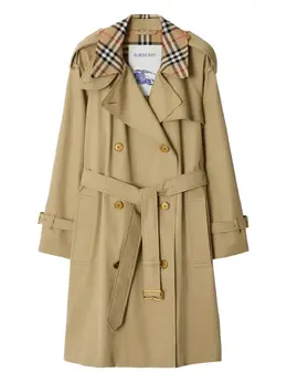 Burberry: Двубортный плащ 