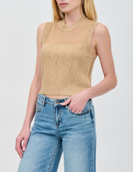 ARMANI EXCHANGE: Бежевый топ 