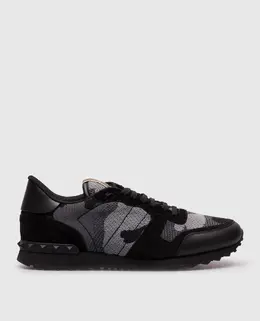 Valentino: Чорні кросівки  Rockrunner